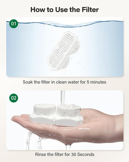 DIANU official 6-pack filters for the stainless steel pet fountain